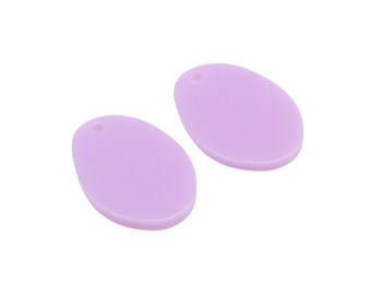 May include: Two light purple oval-shaped acrylic blanks with a hole at the top.
