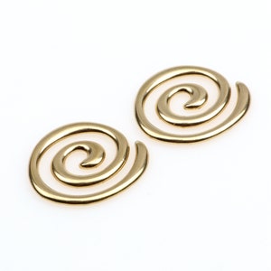 Ciondolo in ottone grezzo, Ricerca di orecchini a forma di spirale, 30 mm, Spazi vuoti senza foro, Parti geometriche di orecchini in ottone, Fai da te, Creazione di gioielli Supplie-RB1654