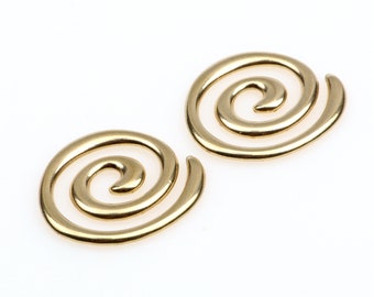 Raw Brass Charm,Coil Shape Earring Finding,30mm,Blanks Without Hole,Brass Geometric Earring Parts,DIY,Jewelry Making Supplie-RB1654