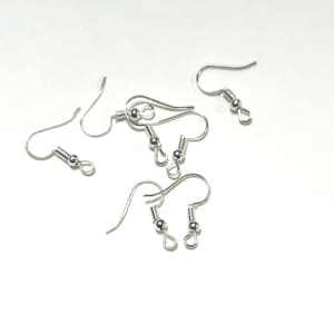 Nickel Free  19.5mm Silver Earring  hook (EAR-30A)