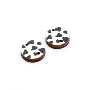 16mm Round Handmade 2 Hole Wood Cut Cabochon,WO-G-5