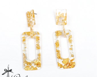 Tortoise Shell Earrings Hoop Parts,Cellulose Acetate Earrings Rectangle Shape Large Hoop,Tortoiseshell Ear Hoops,Tortoise Jewelry ACE5090EA
