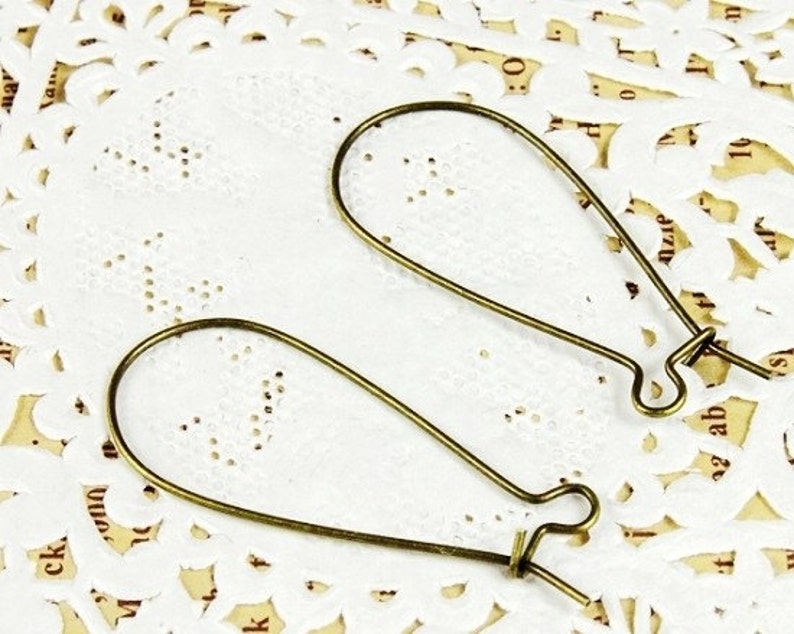 100pcs Antique Brass Earring Medium Kidney Ear Wires NICKEL Etsy