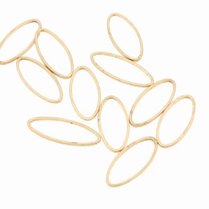 Ciondoli ovali in ottone,Accessori per orecchini,Ciondolo di forma ovale,Orecchini vuoti senza foro,Adatto per collana fai da te,Forniture di gioielli,10.5X25mm-RB1633