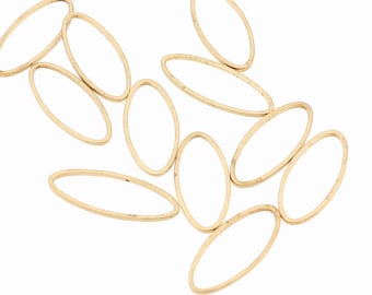 Messing Oval Charms, Ohrring Zubehör, Anhänger oval Form, Rohlinge Ohne Loch Ohrringe, Fit für DIY Halskette, Schmuck liefert, 10.5X25mm-RB1633
