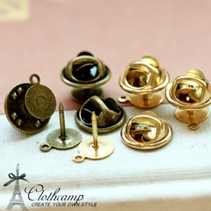 10pcs 8mm Antique Bronze / Raw Brass High Quality  Brooch -(Safety Pin-33.34)