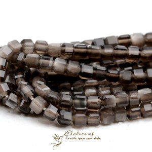Natural Stone Faceted Cube Dice Square Beads Loose Gem Beads Semi Precious Stone Gemstone Beads for Jewelry DIY Beads 15inch Strands NSB-10