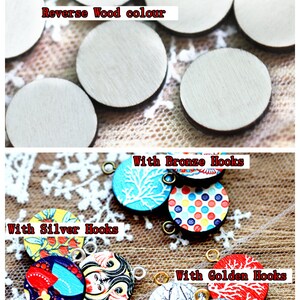 20% off NEW Unique 3D Embossed Eyes 16mm Round Handmade Wood Cut Cabochon to make Rings, Earrings, Bobby pin,Necklaces, BraceletsWG-187 image 4