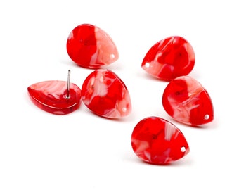 Acetate Acrylic Earring Stud,Tortoise Shell Stud Earrings,Post Earring Blanks,Teardrop Shaped Earring,Post Charms Connector,A84-ACE5188EA