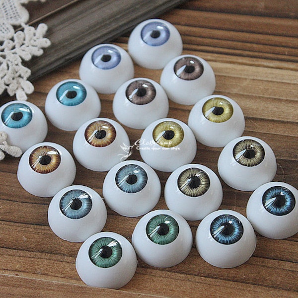 18Pcs 18mm 9colors High quality Resin Eye ball Cabochon -(CAB-CX-18-MIXSS)