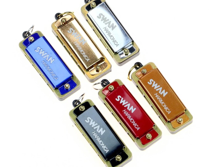 6colours Silver/Gold/Blue/Red/Yellow/Black Colours Musical Instrument Vintage Style Mini Harmonica Pendants,Music Lover Gift -(FILIG-GD-17)