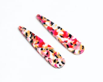 Tortoise Shell Beads,Acetate Acrylic Earring Charms,56mm Long Stick shape Pendant,Long Geometric,Earring Blanks 56mmx13mm,A238-ACE246H