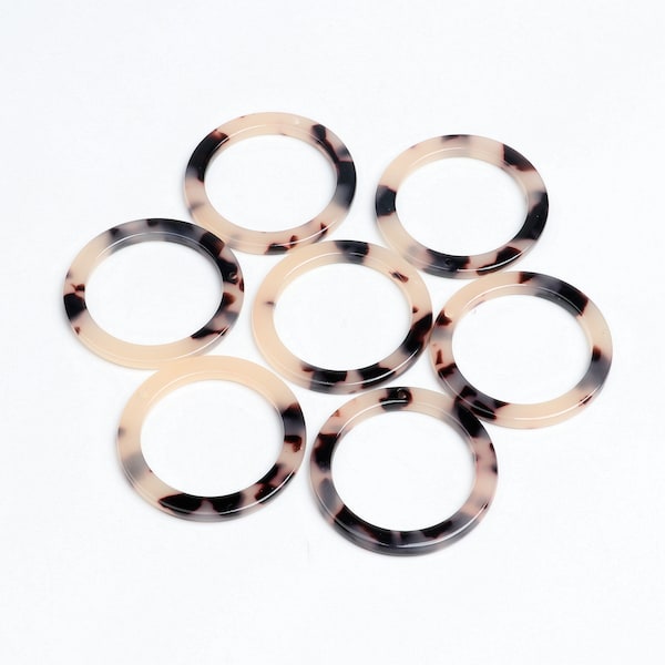 Acetate Acrylic Hoop Earring,Tortoise Shell Charms,Circle Shaped Pendant,Earring Parts,Jewelry blank Findings,DIY,One Hole,31mm A08-ACE258K