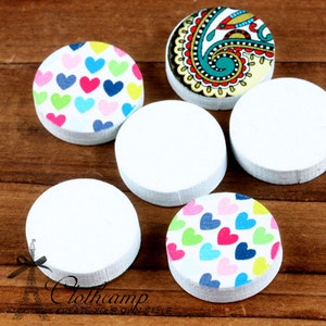 50% off 10PCS 16mm Round Handmade Photo Wood Cut Cabochon Arrow WEH-215Back White image 4