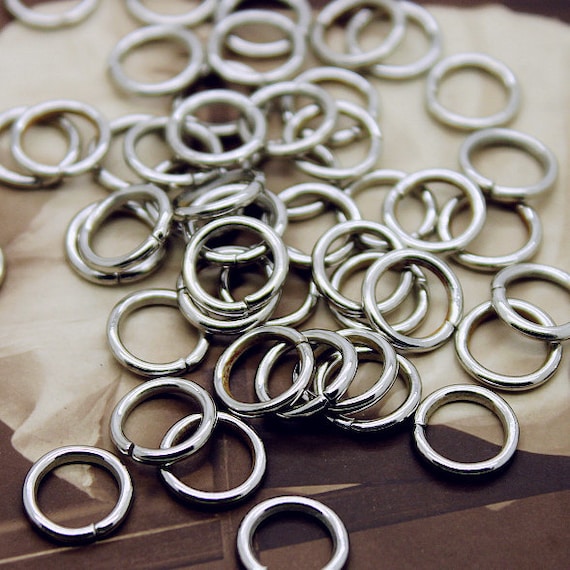 200 Pcs 8mm Nickel Free Dark Silver Jumprings JUR-26) - Main Image