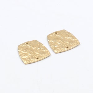 Messing Geometrie Charms, Roh Messing Leiter Ohrring Zubehör, strukturierter Anhänger, passend für DIY Halskette, 17.5mx17.5mm, Schmuckzubehör-RB1473