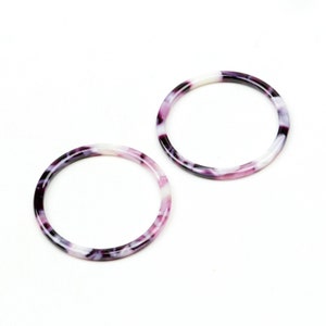 Acetate Circle Earring Charms,TortoiseShell Hoop Earrings Pendant,Acrylic Earrings,Earring Parts,Earrings Blanks Findings,37mm A295-ACE249P