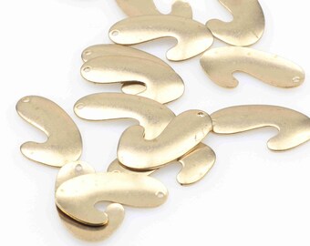 Brass Arc Charms,  Raw Brass Earrings Findings,Raw Brass  Pendant,Geometric shaped Earrings Brass Charm,Jewelry Supplies,25x15mm-RB1592