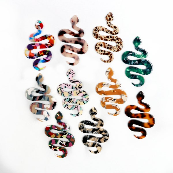 Tortoise Shell Earring Charms,Acetate Acrylic Large Snake Pendants,Jewelry Supplies Earrings Parts,Earring Blanks,60mmx38mm,ACE289