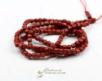 Natural Red  Beads Faceted Cube Dice Square Beads Loose Gem Beads Semi Precious Gemstone Beads DIY Jewelry for Bracelet NSB-23