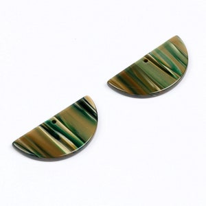 Tortoise Shell Earring Charms,Acetate Acrylic Bead,Half Round Shaped Pendant,Semicircle Connectors 1Hole,Earring Part,17x34.5mm,A203-ACE224A