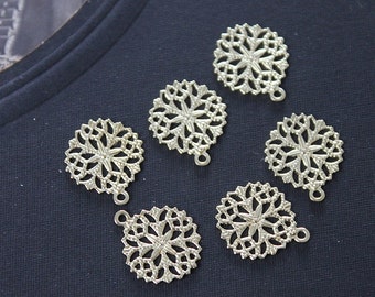 10pcs RAW Brass Filigree  Jewelry Stampings Connectors Setting Cab Base Connector Finding  (FILIG-RB-55)