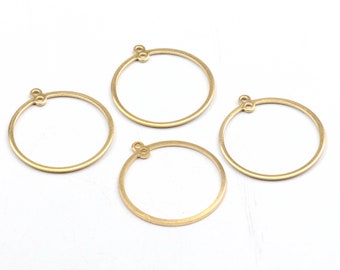 Brass Geometric Charms, Raw Brass Earrings Findings,Raw Brass  Pendant,Circle shaped Earrings Brass Charm,Jewelry Supplies,27.5X25mm-RB1380