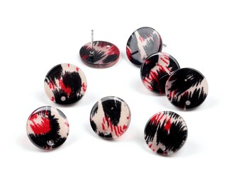 Acrylic Stud Earring,Acrylic Earrings Stud,Round Leopard Earrings,Earring Blanks,DIY Finding,Post Charms,Errings Parts,15MM A308-ACE5137EA