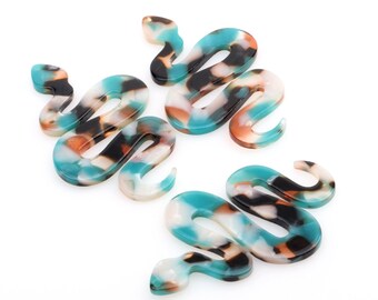 Tortoise Shell Earring Charms,Acetate Acrylic Large Snake Pendants,Jewelry Supplies Earrings Parts,Earring Blanks,60mmx38mm,A232-ACE289S