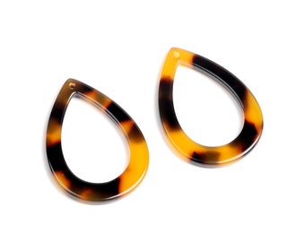 Örhängen i acetat/akryl, sköldpaddsformade örhängen, droppformade hängen, örhängesdetaljer, örhängesdelar, smyckestillverkning A06-ACE101L