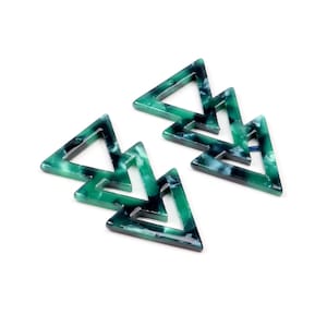 Acetate Acrylic Geometric Earring Charms,Tortoise Shell Beads,Triple Triangle Shaped Pendants,Earrings Parts,1 Hole 39x20.5mm A05-ACE245I