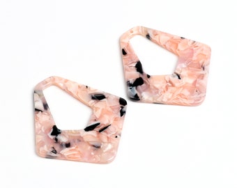 Tortoise Shell Beads,Acetate Acrylic Earring Charms,Teardrop Shaped Pendant,Big Diamond Earring Parts,Earrings Blanks 50mmx45mm A165-ACE173D
