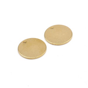 Brass Coin  Charms,Earring Findings,CoinShape Pendant,Blanks With 1 Hole Earrings,Fit For DIY Necklace,Jewelry Supplies,15mm-RB1399