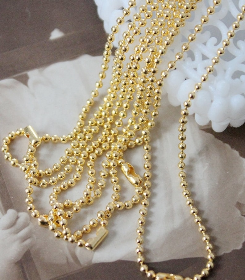 5PCS 1.5mm Gold Plated Ball Bead Chain Blank Necklace 1.5mm Etsy