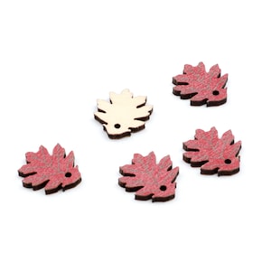 18mmx17mm Leaf Pendant  Handmade 1 Hole Wood Cut Cabochon,WO-G-15