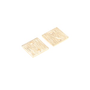 Messing strukturierte Charme, Messing Ohrringe finden, Rohlinge mit 2 Loch, quadratische Ohrringe Messing Charme, Schmuck liefert, 10mm-RB1559