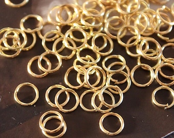 200 Pcs  6mm Nickel Free  Gold JumpRings ( JUR -15)