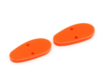 Piezas de pendientes abstractos, dije acrílico naranja, conectores de pendientes colgantes de 2 agujeros, hallazgos de pendientes, bricolaje, suministros de joyería 13x26 mm, A427-ACE335A KM