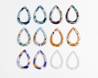 Örhängen i acetat, akryl, sköldpaddsformade örhängen, droppformade hängen, örhängesdetaljer, örhängesdelar, smyckestillverkning ACE101 HPP