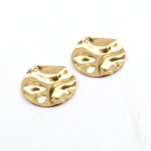 Gehämmerte Rohe Messing gewellte Scheiben Charms,Ohrring Zubehör,gehämmert Anhänger,gehämmert mit 2 Loch Ohrringe,Charm,Anhänger,20 mm-RB1461