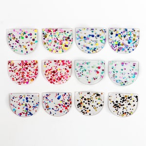Acrylic Earring Charms,Acrylic Beads Charms,Semicircle D Shaped Pendants,Acrylic Earring Parts,jewelry supplies,35mm x 30mm, ACE210
