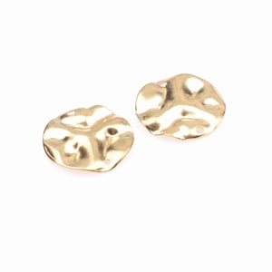 Gehämmerte Rohmessing gewellte Scheibe Charme, Ohrringzubehör, strukturierte Anhänger, Rohlinge mit 2 Löcher Ohrringe, Charme, Anhänger, Schmuck liefert-RB1643