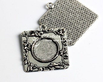 5Pcs 20mm High Quality Antique Silver Round Cabochon Base frame Base Pendant with Loop (SETHY-237)