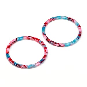 Acetate Circle Earring Charms,TortoiseShell Hoop Earrings Pendant,Acrylic Earrings,Earring Parts,Earrings Blanks Findings,37mm A161-ACE249X