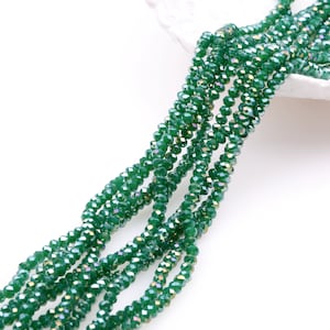 145pcs Crystal Beads Color Faceted Round Crystal Loose Beads Aurora Borealis Cut Glass Beads Jewelry Making Beads 3x4mm  -(CAB-EOB-60)