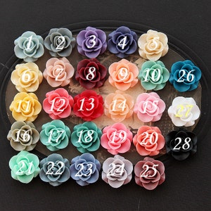 28pcs Wholesale Beautiful Mix Colorful Rose Flower Resin Cabochon 14colors 20mmCAB-S MIXSS7 image 5