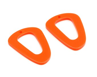Piezas de aretes abstractos, dije acrílico naranja, conectores de aretes colgantes de 1 orificio, hallazgos de aretes, suministros de joyería 27x39 mm, A427-ACE339A KM