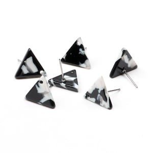 Tortoise Shell Stud Earring,Acetate Acrylic Earring,Charm Earring Blank,Triangle Shaped Earring,Post Charm,Earring Connector,A57-ACE5174B EA