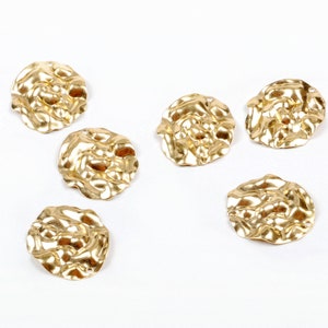 Gehämmerte Roh Messing Gewellte Scheibe Charms, Ohrring Zubehör, strukturierte Anhänger, Rohlinge mit 1 Loch Ohrringe, Charm, Anhänger, Schmuckzubehör-RB1003