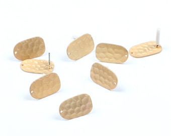 Matt Gold gepflanzter Ohrring, Ohrring Bolzen, Ohrstecker mit ovaler Form Stecker Ohrringe Charme, Ohrringzubehör, Stahl Ohrstecker (EAR-127)